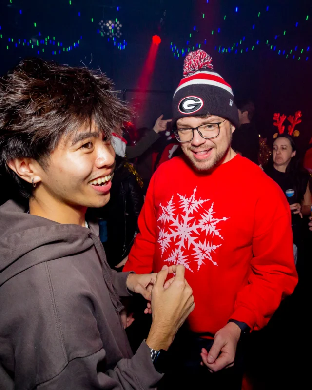 Nonsense Christmas 2025 - Kimber was the DJ - Scott was Santa - Madison was the Grumpy Elf - Photo by @hellacurious
