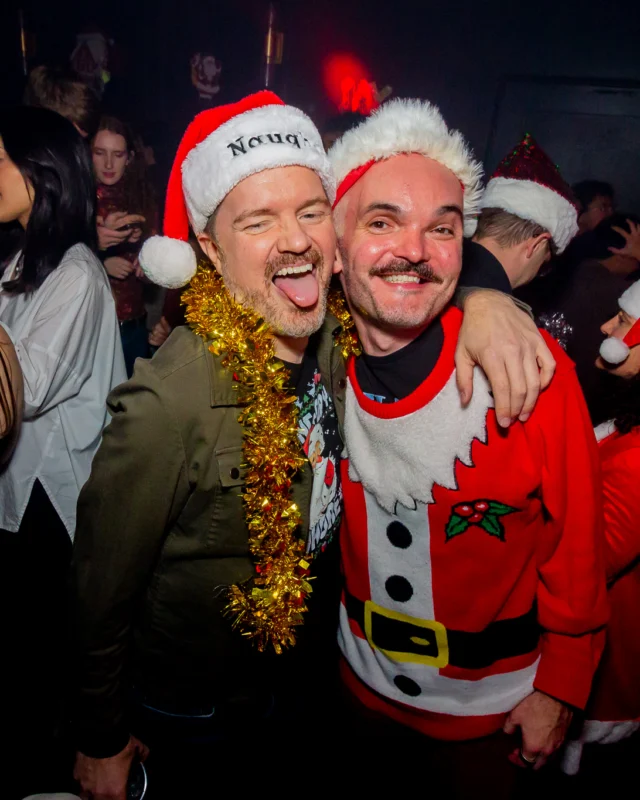 Nonsense Christmas 2025 - Kimber was the DJ - Scott was Santa - Madison was the Grumpy Elf - Photo by @hellacurious
