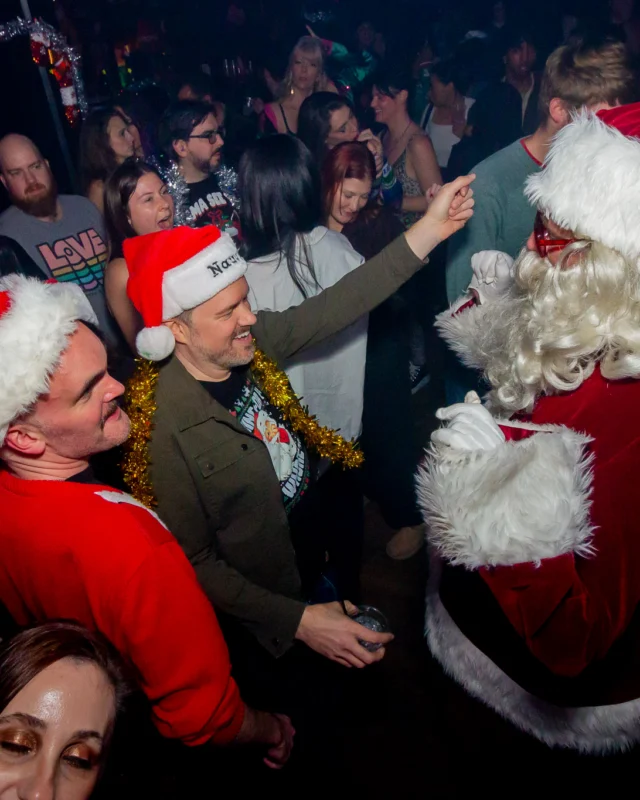 Nonsense Christmas 2025 - Kimber was the DJ - Scott was Santa - Madison was the Grumpy Elf - Photo by @hellacurious