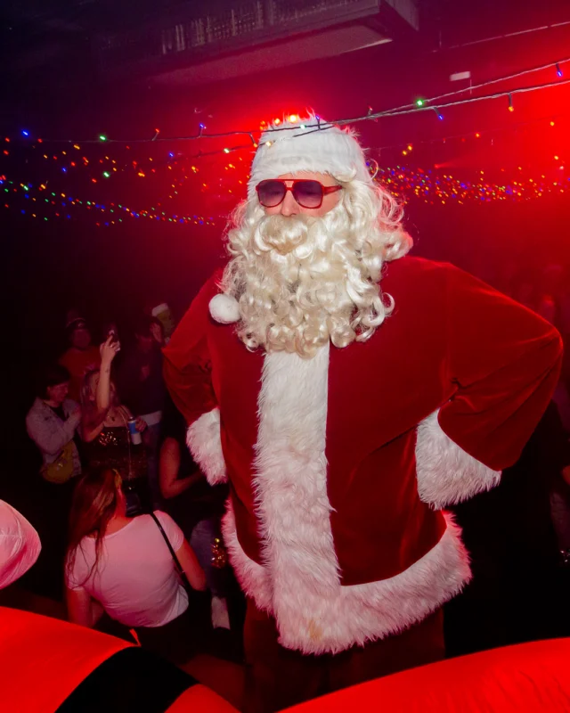 Nonsense Christmas 2025 - Kimber was the DJ - Scott was Santa - Madison was the Grumpy Elf - Photo by @hellacurious