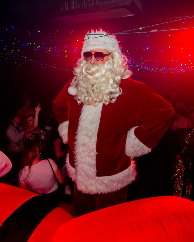 Nonsense Christmas 2025 - Kimber was the DJ - Scott was Santa - Madison was the Grumpy Elf - Photo by @hellacurious