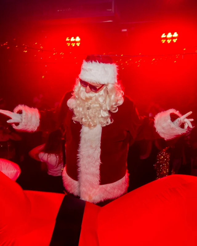 Nonsense Christmas 2025 - Kimber was the DJ - Scott was Santa - Madison was the Grumpy Elf - Photo by @hellacurious