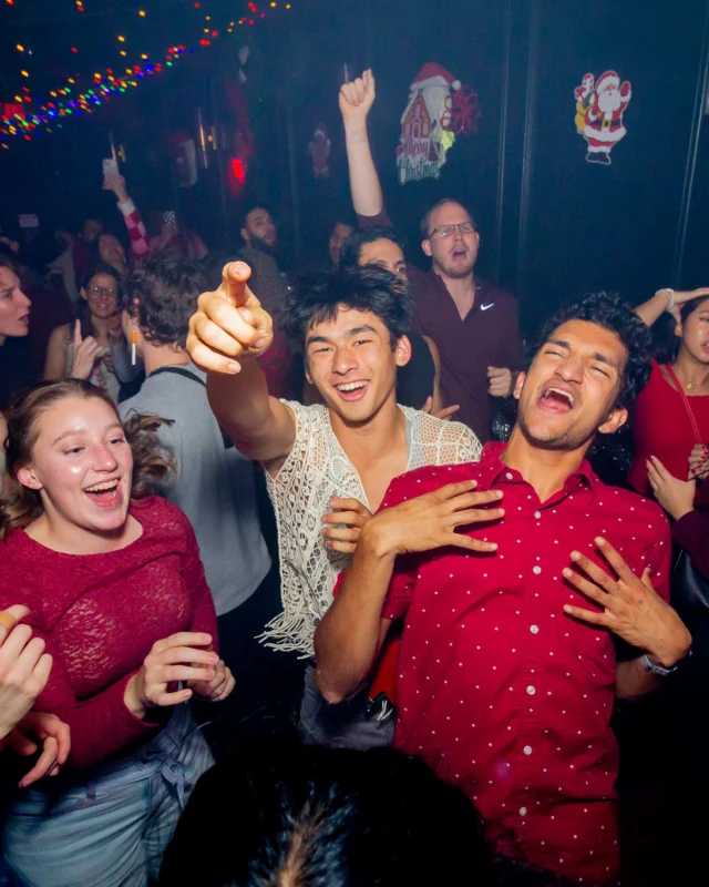 Nonsense Christmas 2025 - Kimber was the DJ - Scott was Santa - Madison was the Grumpy Elf - Photo by @hellacurious