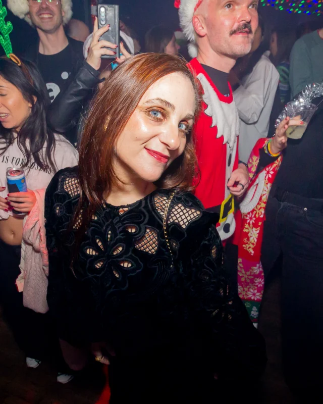 Nonsense Christmas 2025 - Kimber was the DJ - Scott was Santa - Madison was the Grumpy Elf - Photo by @hellacurious
