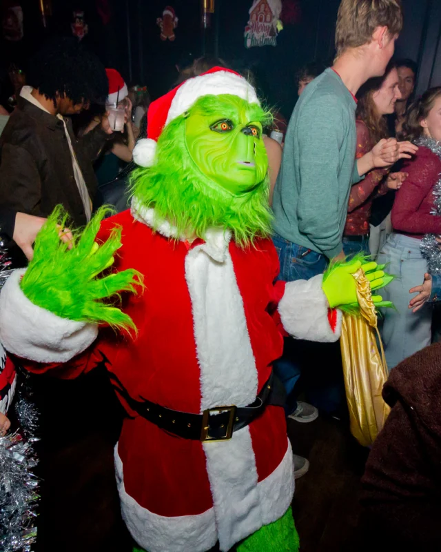Nonsense Christmas 2025 - Kimber was the DJ - Scott was Santa - Madison was the Grumpy Elf - Photo by @hellacurious