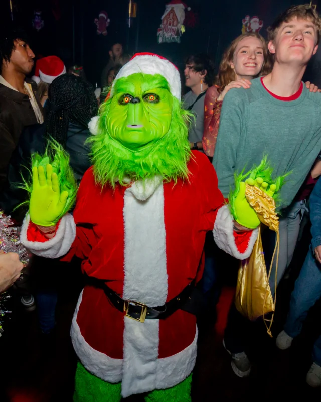 Nonsense Christmas 2025 - Kimber was the DJ - Scott was Santa - Madison was the Grumpy Elf - Photo by @hellacurious