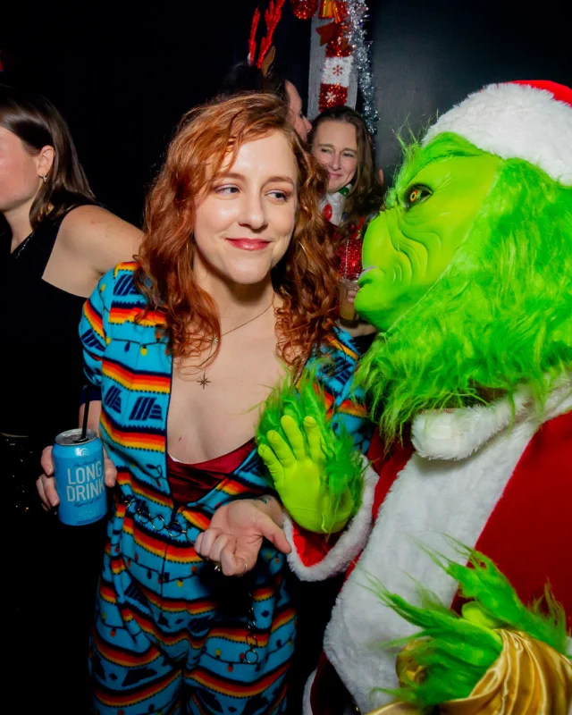 Nonsense Christmas 2025 - Kimber was the DJ - Scott was Santa - Madison was the Grumpy Elf - Photo by @hellacurious
