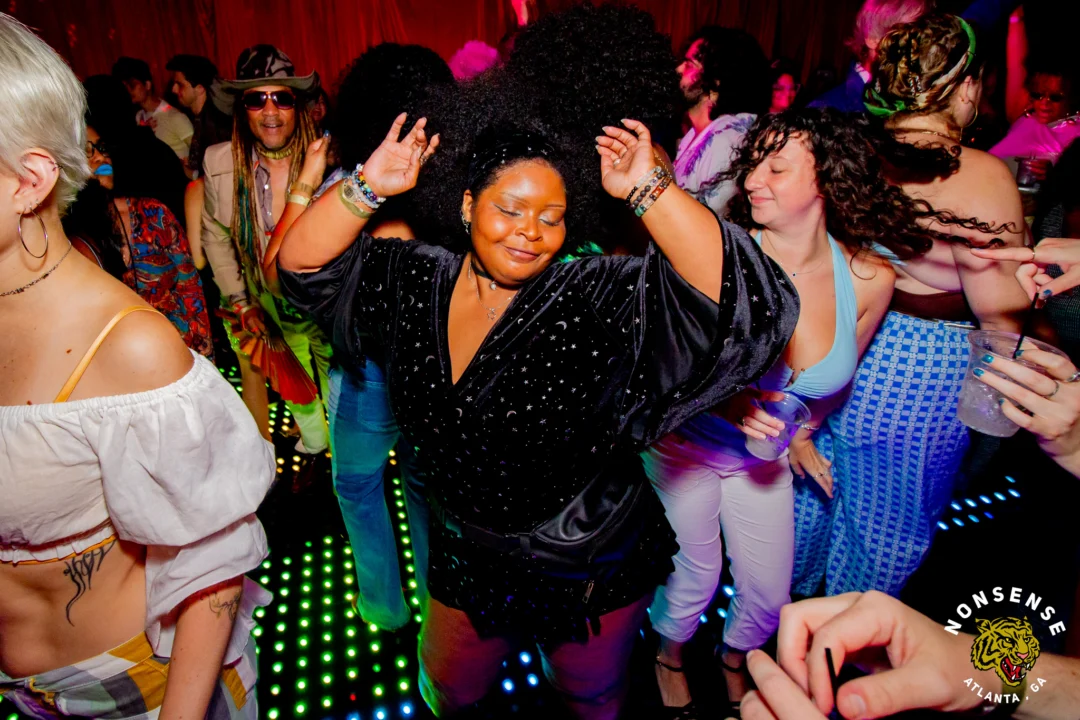 Atlanta Disco Society XVIII. Saturday September 12, 2026 at The Garden Club. Kimber was the DJ. Y'all, that dance floor. The disco skaters. The disco vibes we immaculate. Atlanta is a disco city. Photo: @hellacurious