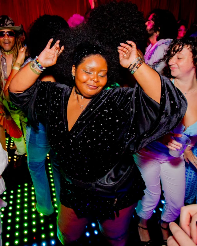 Atlanta Disco Society XVIII. Saturday September 12, 2026 at The Garden Club. Kimber was the DJ. Y'all, that dance floor. The disco skaters. The disco vibes we immaculate. Atlanta is a disco city. Photo: @hellacurious