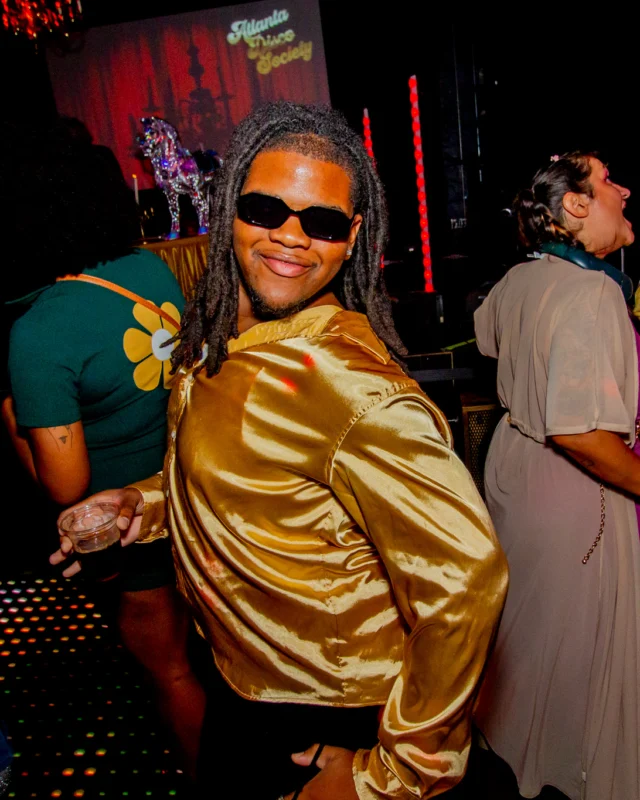 Atlanta Disco Society XVIII. Saturday September 12, 2026 at The Garden Club. Kimber was the DJ. Y'all, that dance floor. The disco skaters. The disco vibes we immaculate. Atlanta is a disco city. Photo: @hellacurious